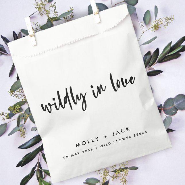 Wildly in Love | Wildflower Seeds Modern Wedding Favour Bags (Creator Uploaded)