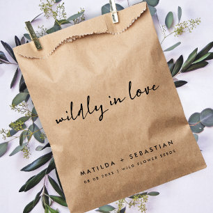 Wildly in Love   Wildflower Seeds Rustic Wedding Favour Bags