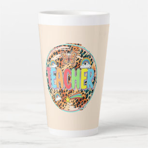 Wildly Inspiring – Bold Floral Tribute to Teachers Latte Mug