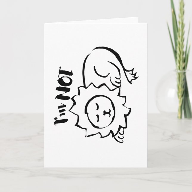 Wildly Punny — I’m Not Lion Minimalist Lion Art Card (Front)