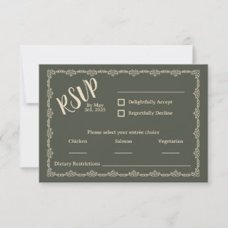 Wildly Yours Rustic Boho Wedding RSVP Card 
