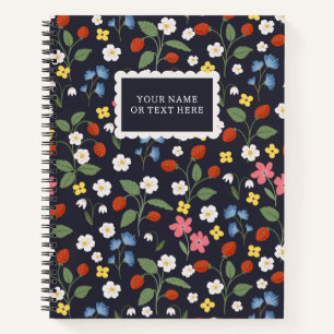 Wildstrawberry patterned custom notebook