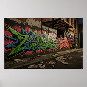 Wildstyle Graffiti Mural Poster