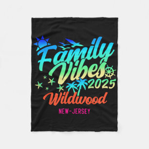 Wildwood Beach New Jersey Family Vibes 2025 Vacati Fleece Blanket