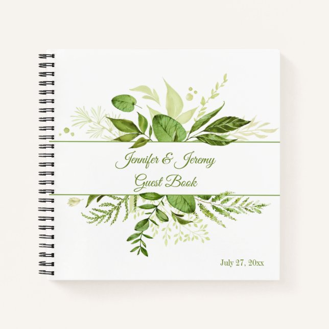 Wildwood Botanical Rustic Greenery Guest Book (Front)