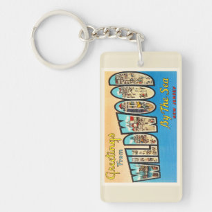Wildwood by the Sea New Jersey NJ Vintage Postcard Key Ring