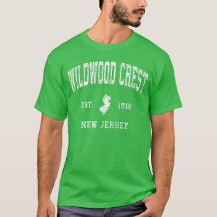 Wildwood Crest New Jersey NJ Vintage Athletic Spor T-Shirt