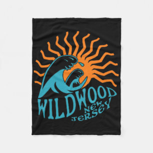 Wildwood New Jersey Beach Front And Back Fleece Blanket