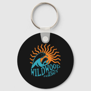 Wildwood New Jersey Beach Front And Back Key Ring