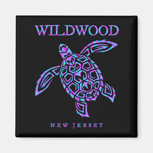 Wildwood New Jersey Sea Turtle Beach Vacation Men  Magnet (Front)