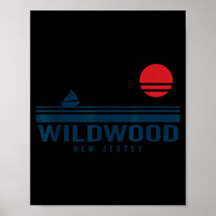 Wildwood New Jersey Sunset Sailboat Sunrise Summer Poster