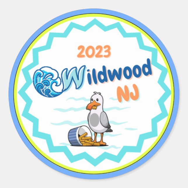 Wildwood NJ 2023 sticker seagull (Front)