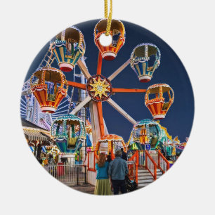 Wildwood NJ – Balloon Race Ride at Night Ceramic Tree Decoration