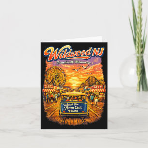 Wildwood NJ Boardwalk Memories Retro Tram Car Card