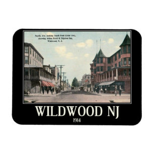 Wildwood NJ, Street View, 1914, Vintage Magnet
