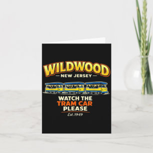 Wildwood NJ Tram Car Boardwalk Retro New Jersey Card