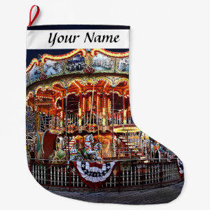 Wildwood NJ – Venetian Carousel at Night Large Christmas Stocking