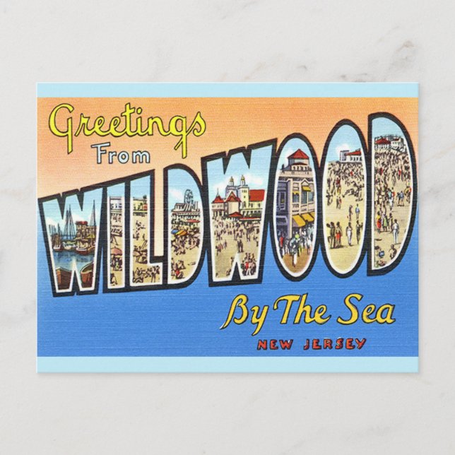 Wildwood NJ Vintage Postcard (Front)