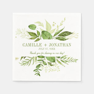 Wildwoods Botanical Rustic Greenery Reception Napkin
