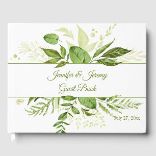 Wildwoods Botanical Rustic Greenery Wedding Guest Book