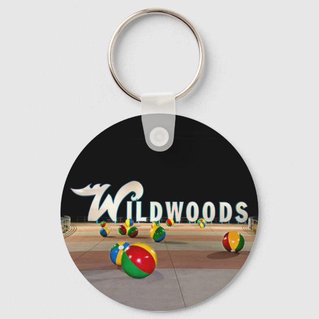 Wildwoods Sign in Wildwood New Jersey Key Ring (Front)