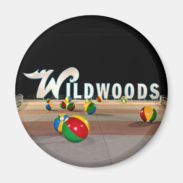 Wildwoods Sign in Wildwood New Jersey Magnet (Front)