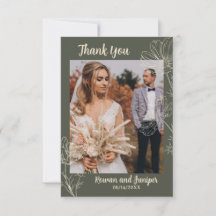 Wildy Yours Rustic Boho Wedding Thank You Card