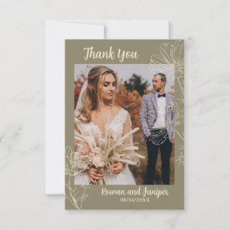 Wildy Yours Rustic Boho Wedding Thank You Card