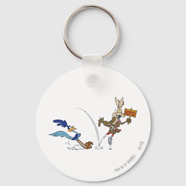 WILE E. COYOTE™ and ROAD RUNNER™ Pogo Stick Key Ring (Front)