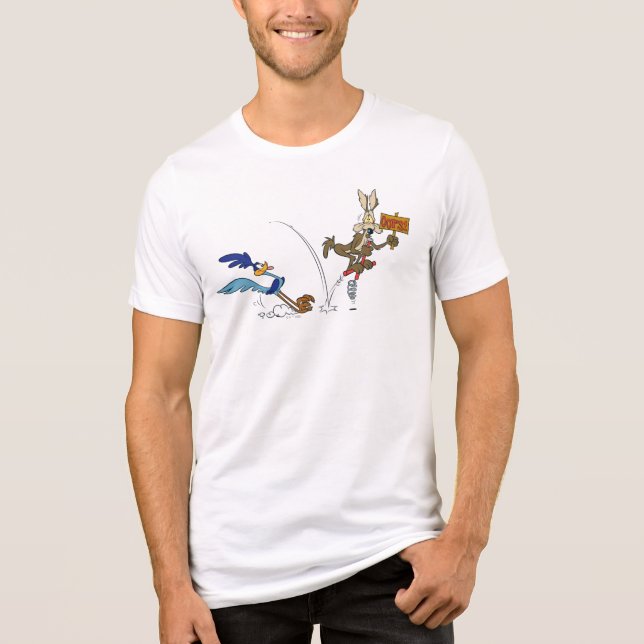 WILE E. COYOTE™ and ROAD RUNNER™ Pogo Stick Tri-Blend Shirt (Front)