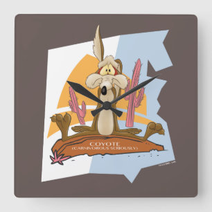 WILE E. COYOTE™ (Carnivorous Seriously) Square Wall Clock