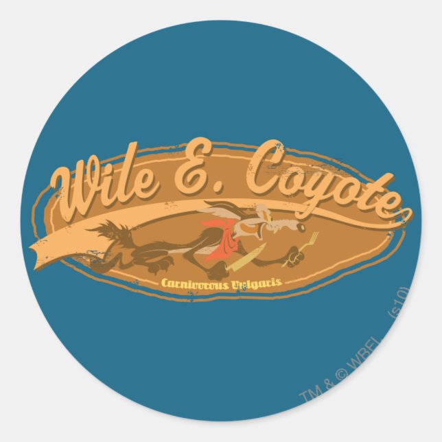 WILE E. COYOTE™ Carnivorous Vulgaris Classic Round Sticker (Front)