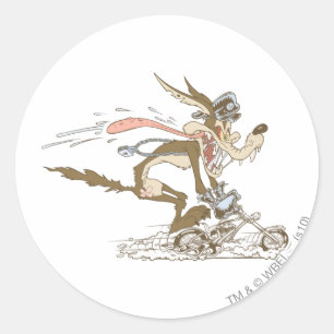 WILE E. COYOTE™ Cycle Racer Classic Round Sticker