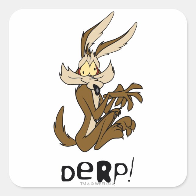 WILE E. COYOTE™ Derp Square Sticker (Front)