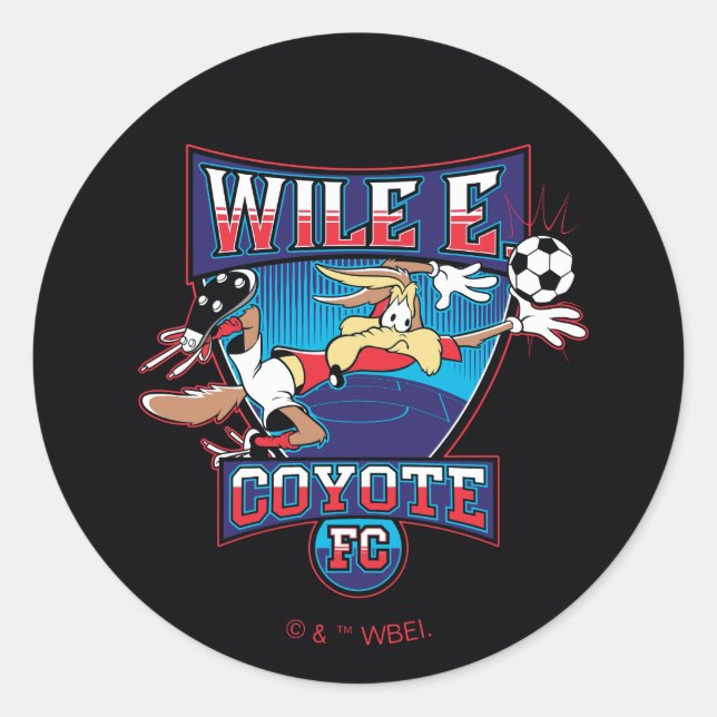 WILE E. COYOTE™ Football Club Badge Classic Round Sticker (Front)