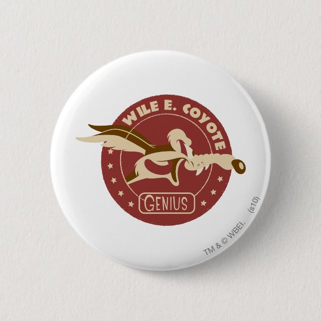 WILE E. COYOTE™ Genius 6 Cm Round Badge (Front)