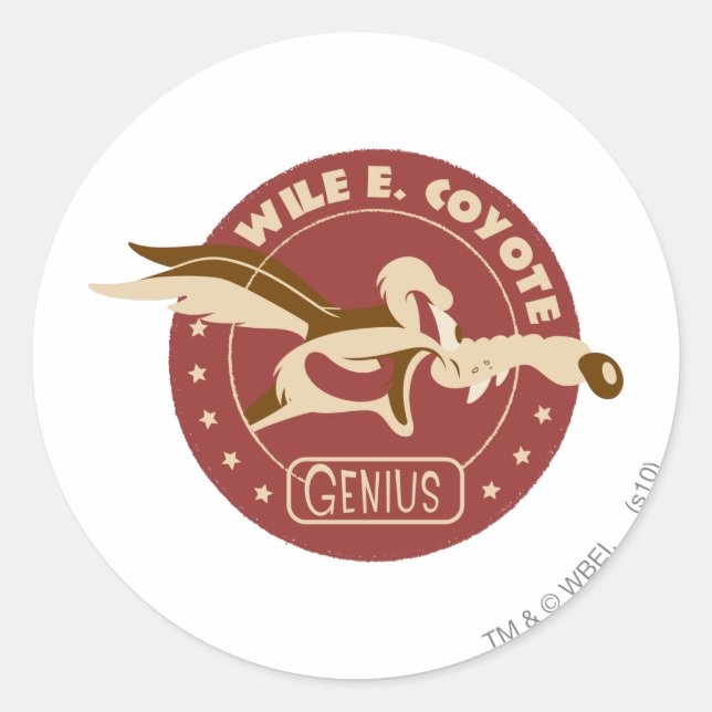 WILE E. COYOTE™ Genius Classic Round Sticker (Front)
