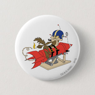 Wile E. Coyote Launching Red Rocket 6 Cm Round Badge