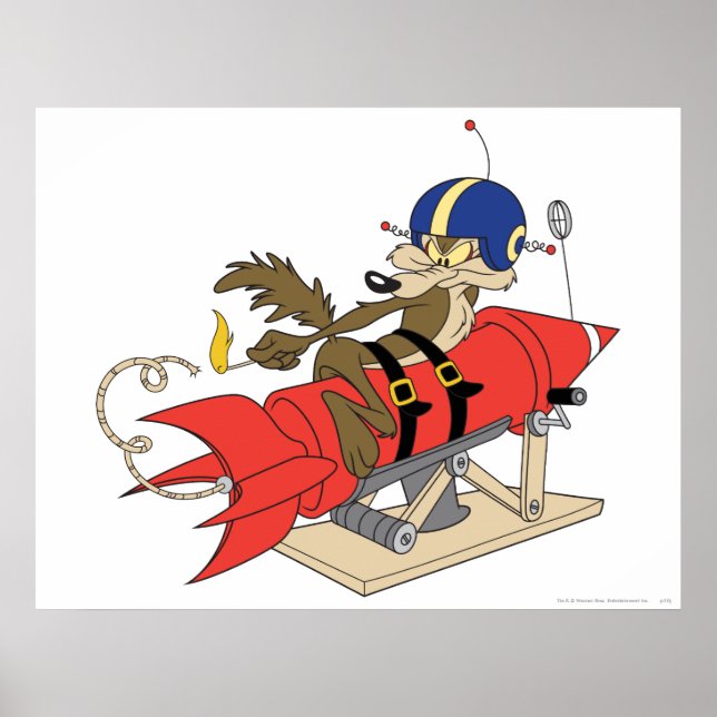 Wile E. Coyote Launching Red Rocket Poster (Front)