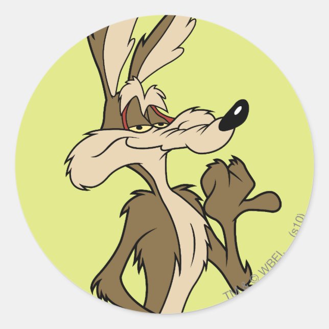WILE E. COYOTE™ Looking Proud Classic Round Sticker (Front)