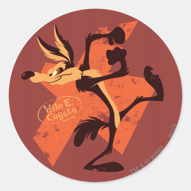 WILE E. COYOTE™ Preparing To Run Classic Round Sticker (Front)