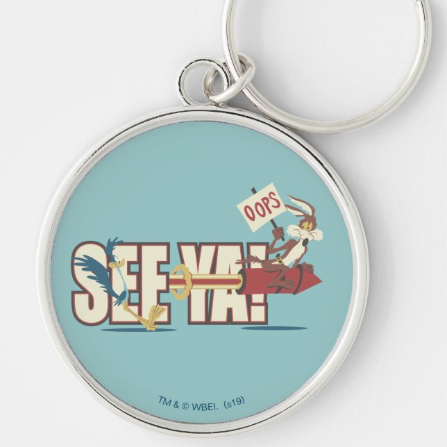 WILE E. COYOTE™ Rocketing Past ROAD RUNNER™ Key Ring (Front)