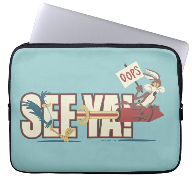 WILE E. COYOTE™ Rocketing Past ROAD RUNNER™ Laptop Sleeve (Front)