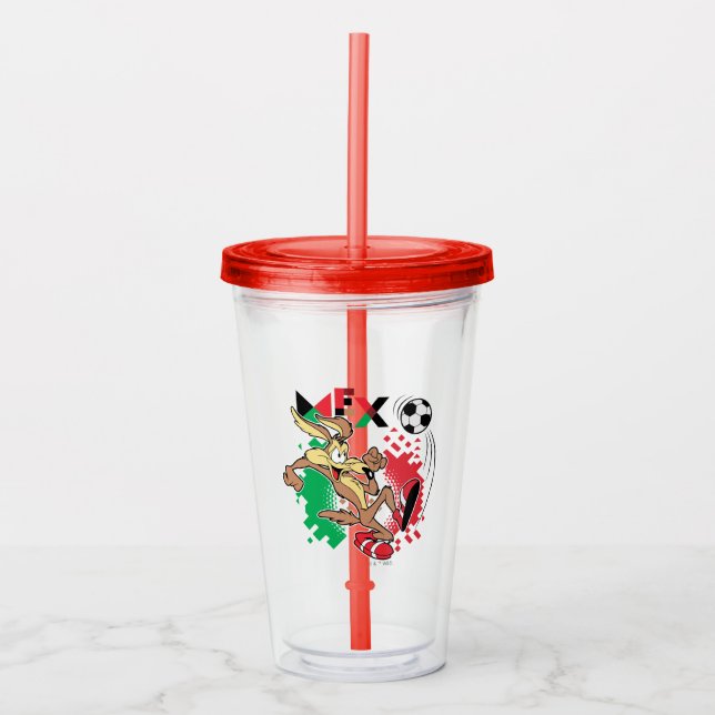 WILE E. COYOTE™ Team Mexico Soccer Graphic Acrylic Tumbler (Front)