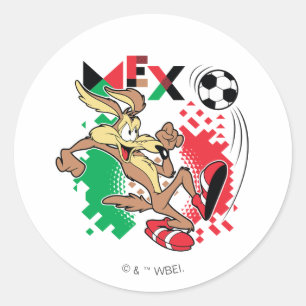 WILE E. COYOTE™ Team Mexico Soccer Graphic Classic Round Sticker