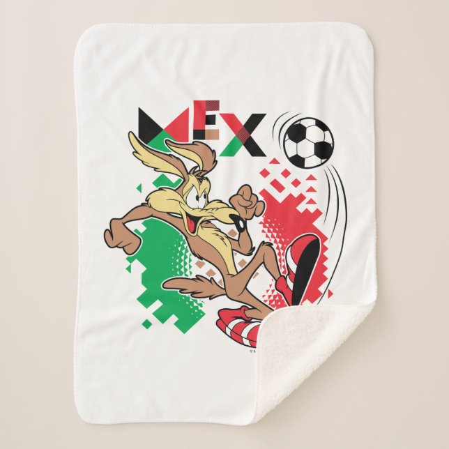 WILE E. COYOTE™ Team Mexico Soccer Graphic Sherpa Blanket (Front)