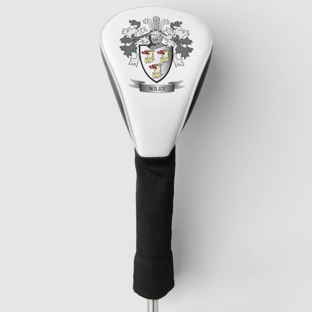 Wiley Family Crest Coat of Arms Golf Head Cover (Front)