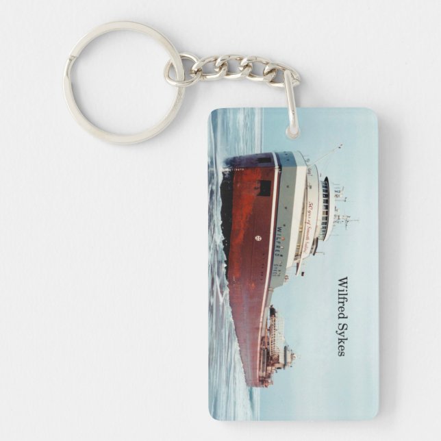 Wilfred Sykes 50 years rectangle acrylic key chain (Front)