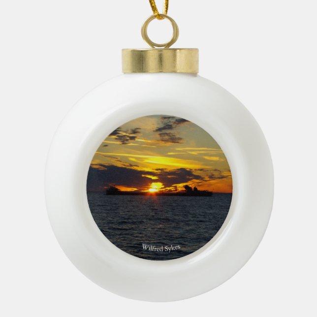 Wilfred Sykes sunset ball or snowflake ornament (Front)