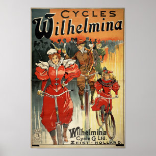 Wilhelmina Cycles Victorian Bicycle Advertising Poster